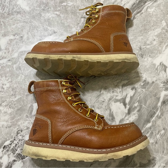 Men's Leather 6" Steel Toe Work Boots Oil Resistant Herman Survivors Oakridge - Picture 4 of 9